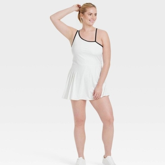 all in motion Dresses & Skirts - All in Motion White Active Dress Asymmetrical Neckline Built-in‎ Shorts XL